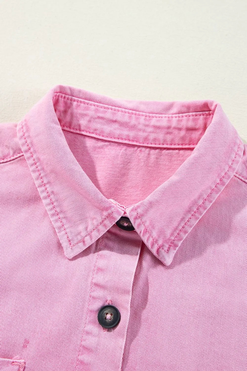 Button Down Short Sleeve Denim Dress - Les secrets de Cath