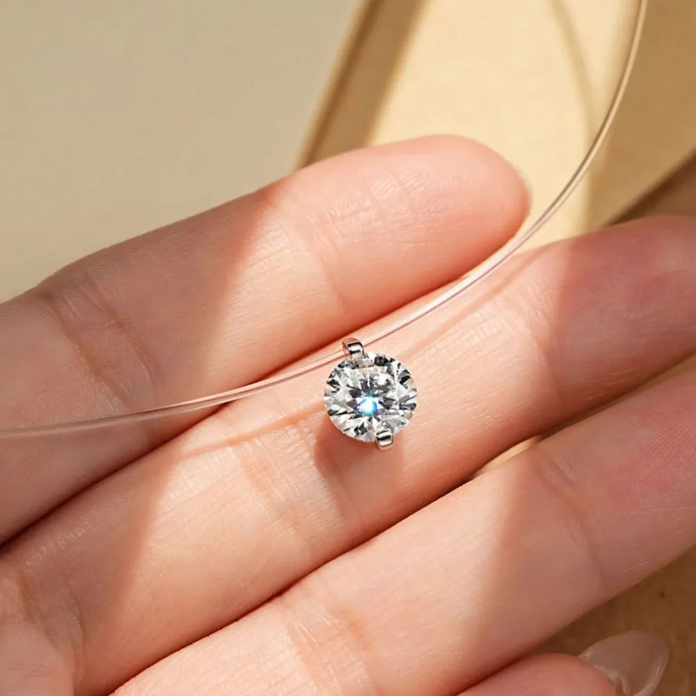 Collier en argent sterling 925 avec moissanite 1 carat - Les secrets de Cath