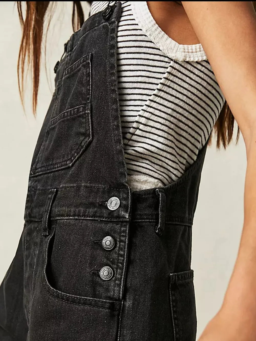 Square Neck Wide Strap Denim Overalls - Les secrets de Cath