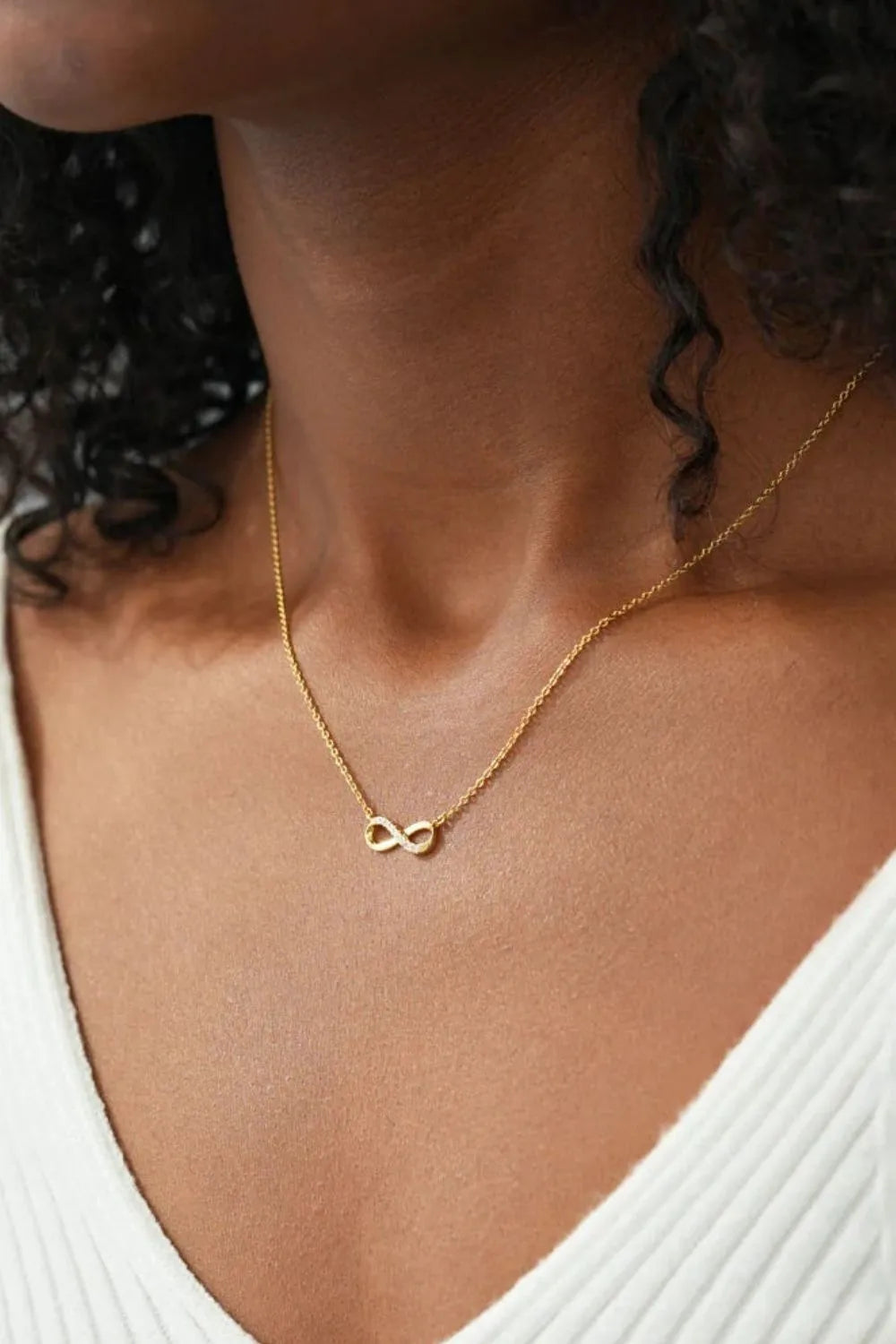 Collier infini en argent sterling 925 et zircone intérieure - Les secrets de Cath