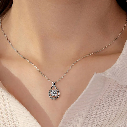 Collier pendentif en argent sterling 925 avec moissanite de 2 carats - Les secrets de Cath
