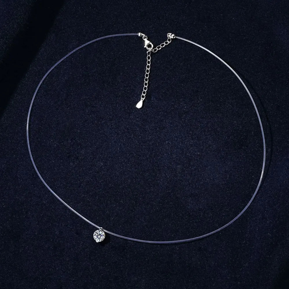 Collier en argent sterling 925 avec moissanite 1 carat - Les secrets de Cath