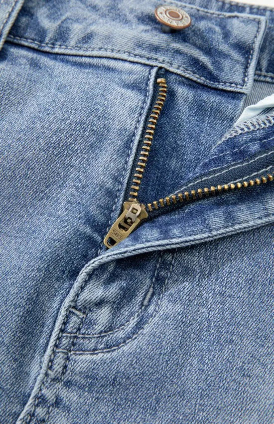 Distressed Raw Hem Heart Denim Skirt - Les secrets de Cath