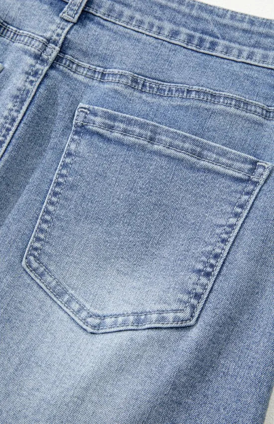 Distressed Raw Hem Heart Denim Skirt - Les secrets de Cath