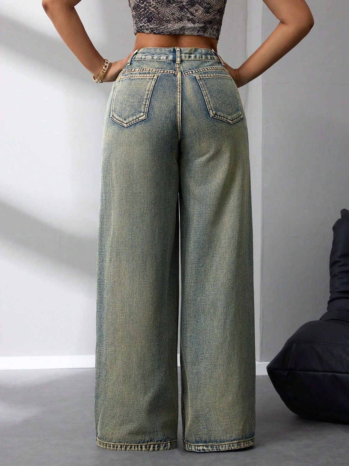 Jean taille haute à jambes larges - Les secrets de Cath