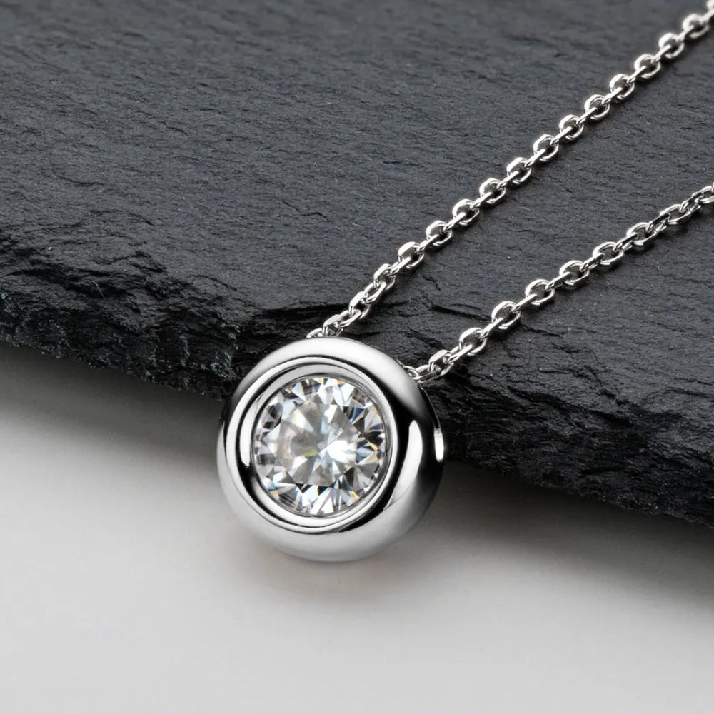 Collier en argent sterling 925 avec moissanite 1 carat - Les secrets de Cath