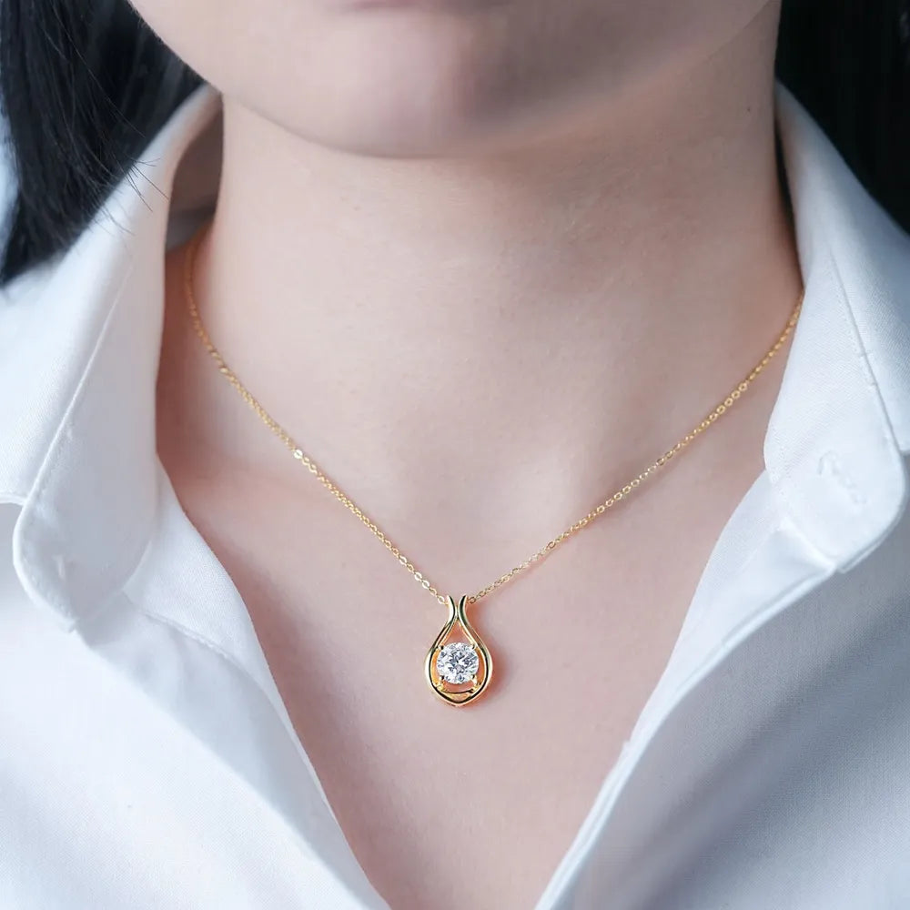 Collier pendentif en argent sterling 925 avec moissanite de 2 carats - Les secrets de Cath