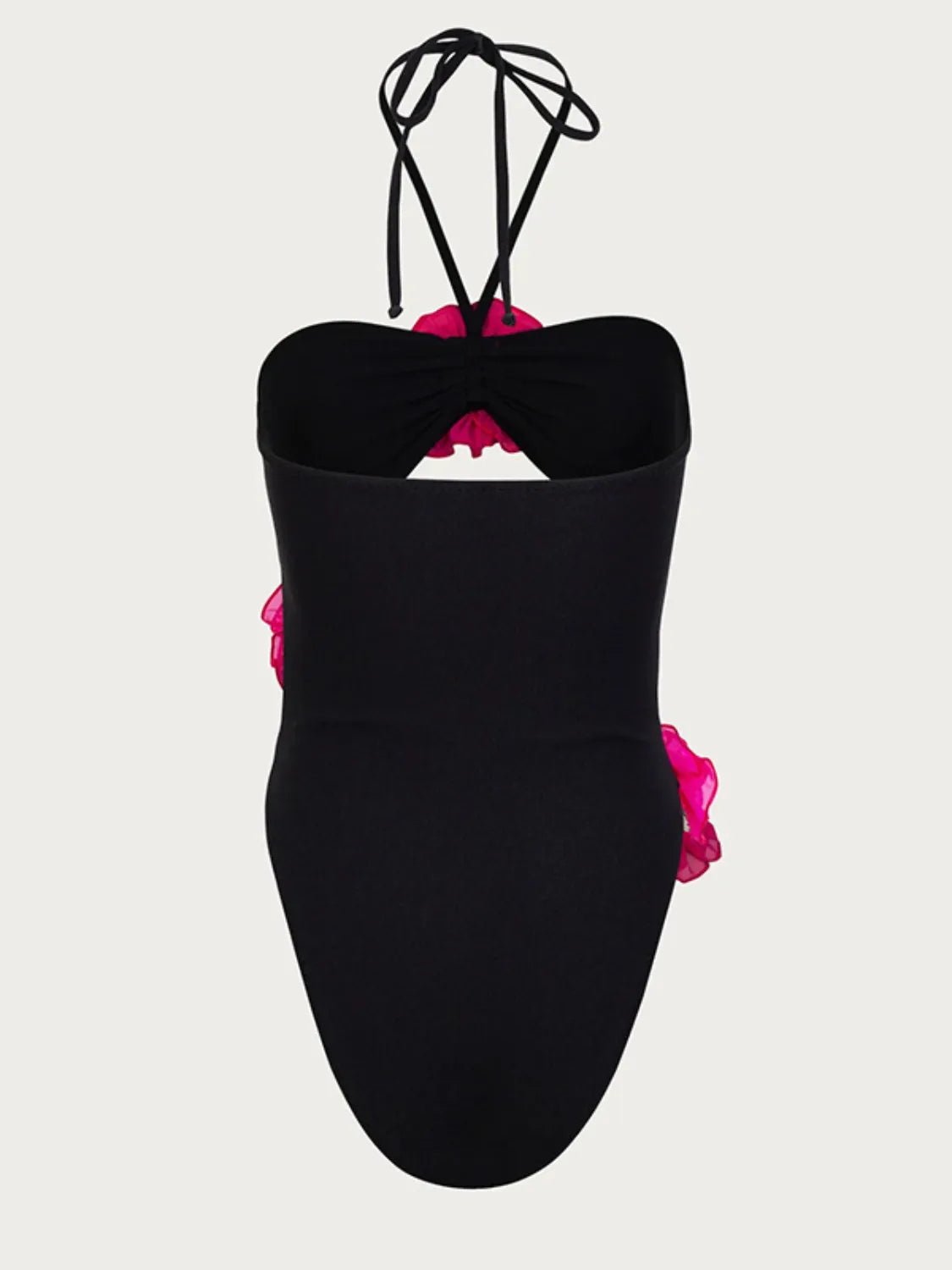 Maillot de bain une pièce à découpes florales et col licou - Les secrets de Cath