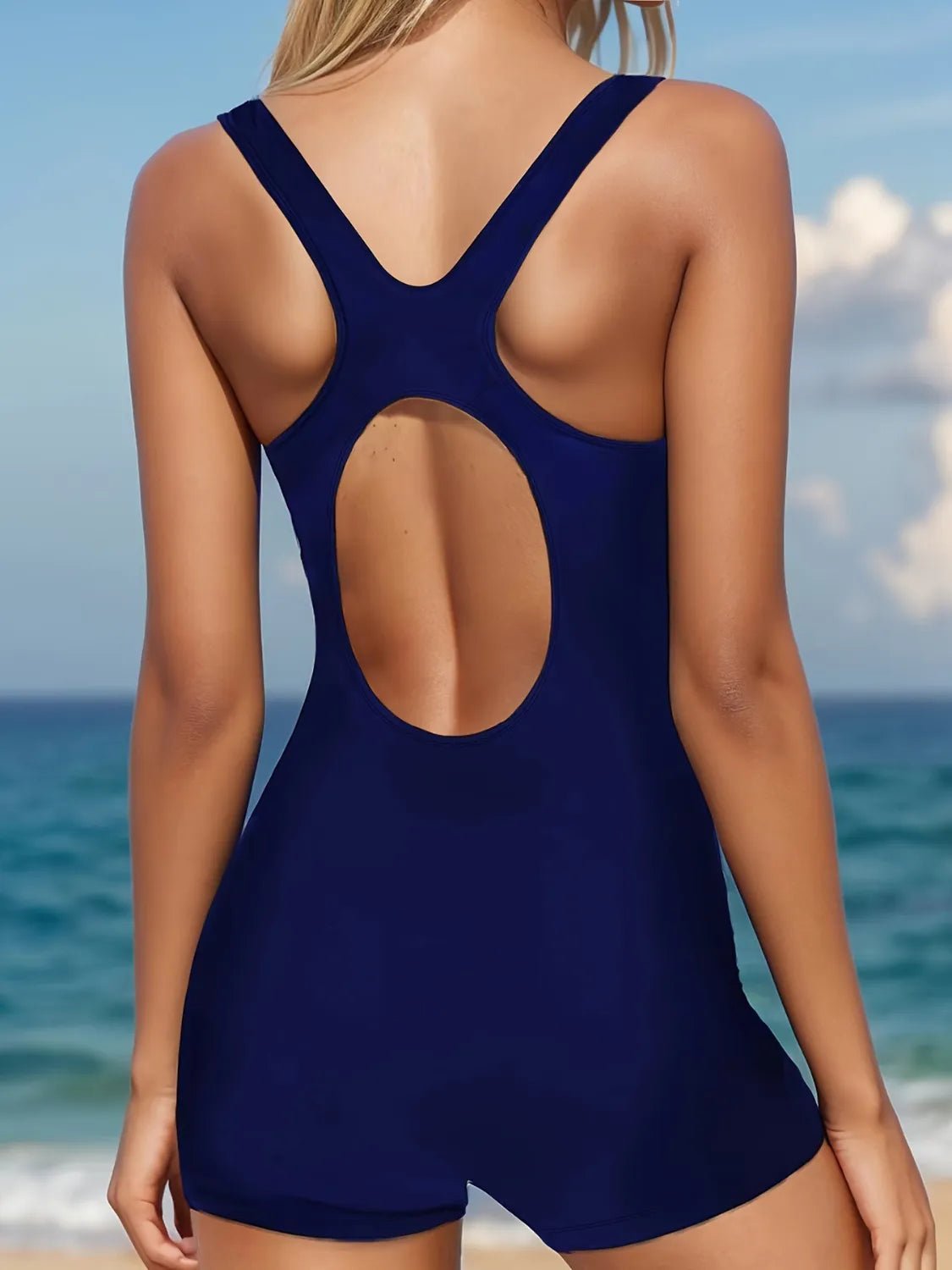 Maillot de bain une pièce à bretelles larges et dos découpé - Les secrets de Cath