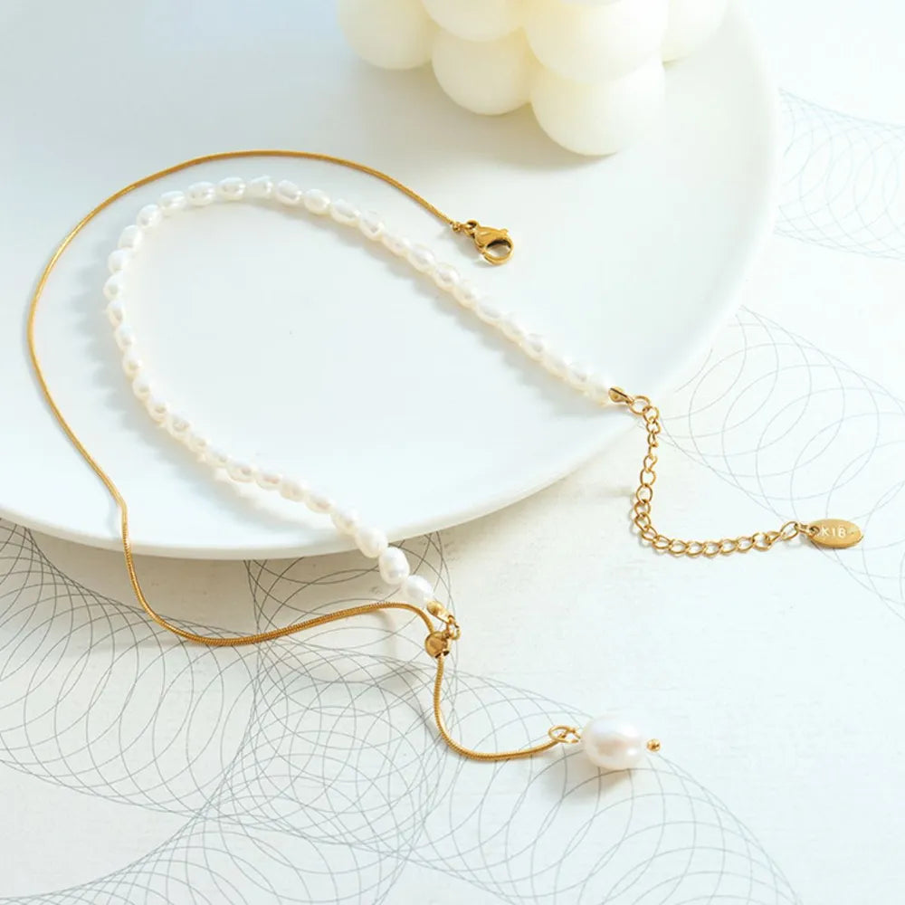 Collier de perles plaqué or 18 carats - Les secrets de Cath