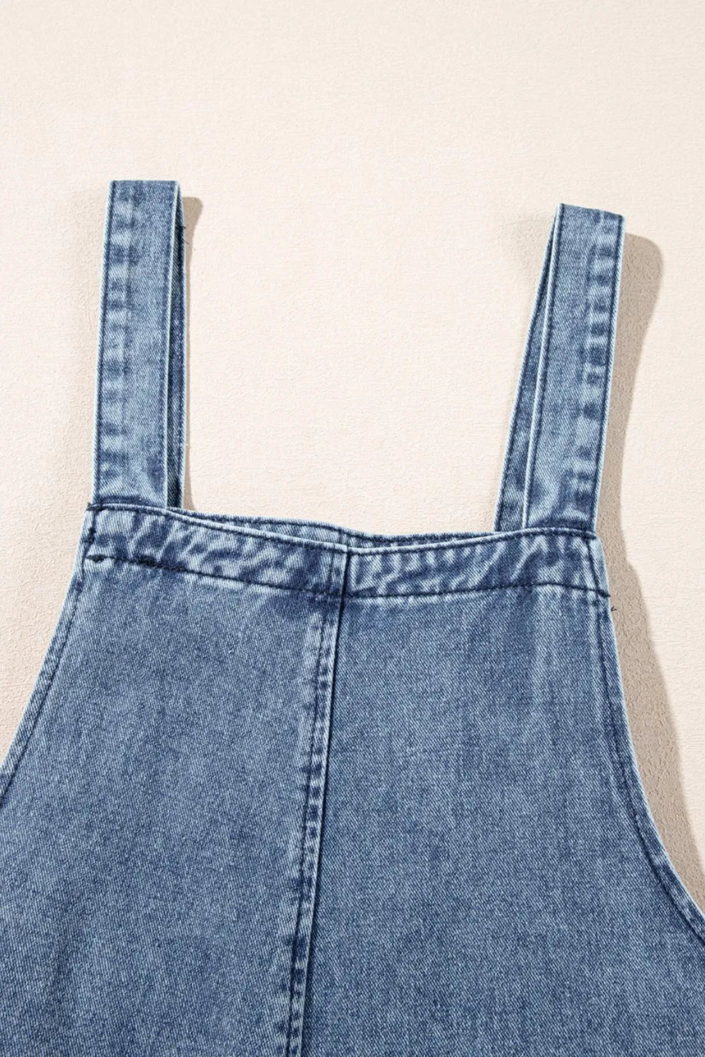Distressed Bib Pocket Wide Leg Denim Overalls - Les secrets de Cath