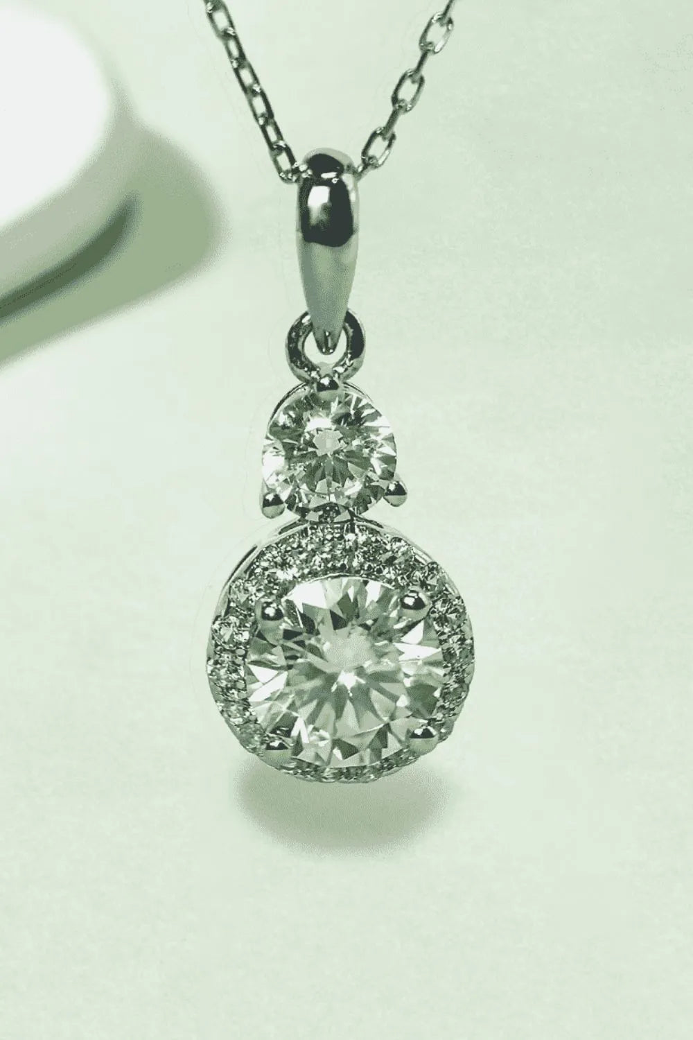 Collier pendentif en argent sterling 925 avec moissanite de 1 carat - Les secrets de Cath
