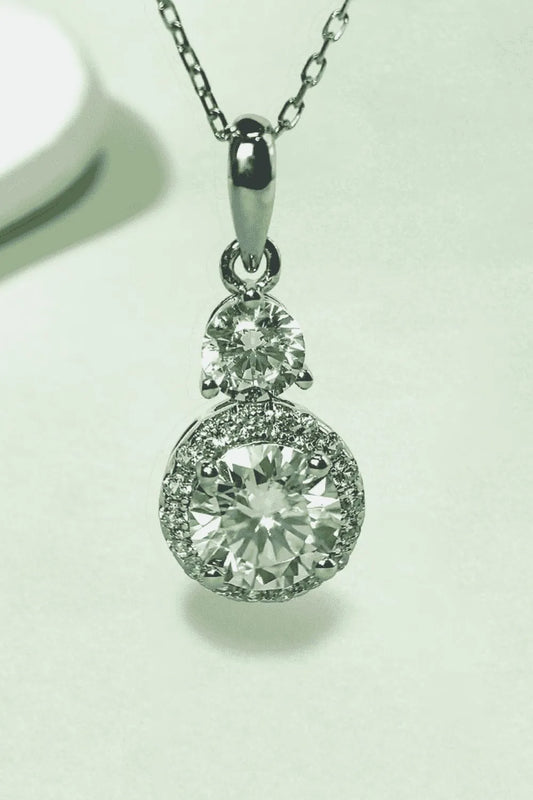 Collier pendentif en argent sterling 925 avec moissanite de 1 carat - Les secrets de Cath