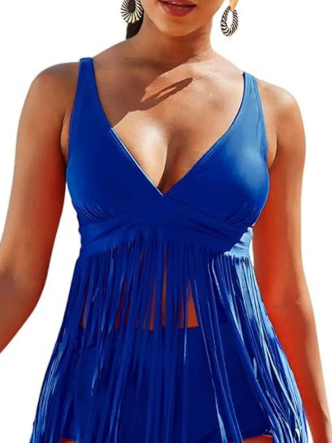 Ensemble de bain plongeant à franges grande taille - Les secrets de Cath