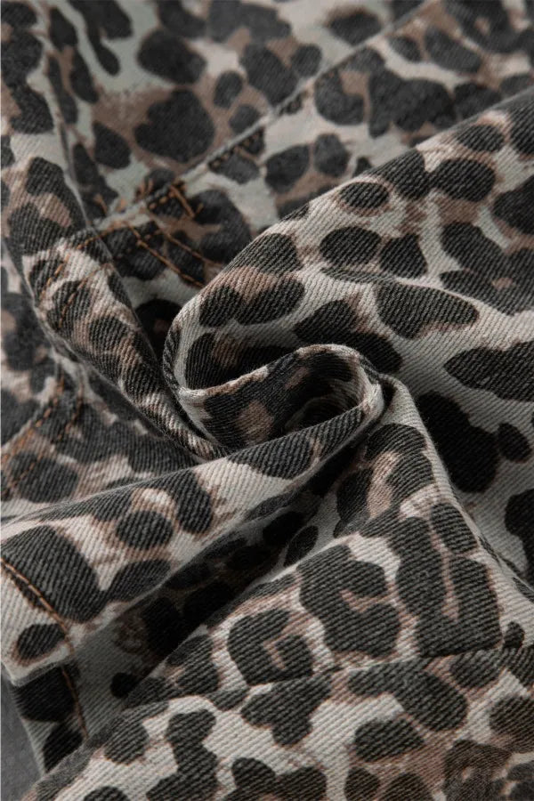 Leopard Denim Mini Skirt - Les secrets de Cath