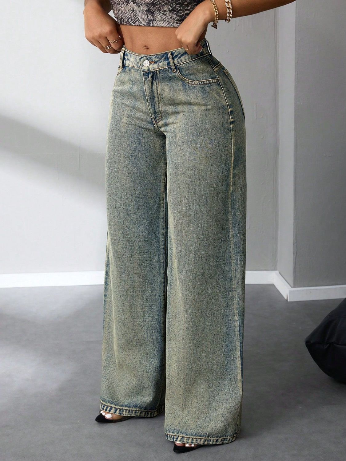 Jean taille haute à jambes larges - Les secrets de Cath