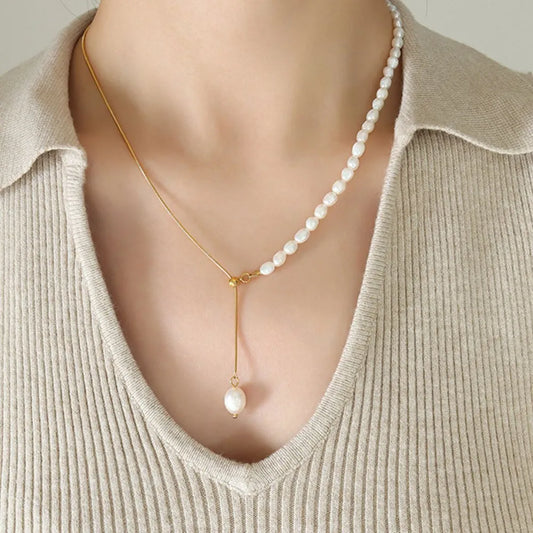 Collier de perles plaqué or 18 carats - Les secrets de Cath