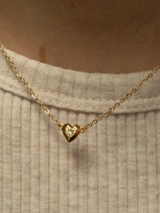 Collier avec pendentif en forme de cœur en zircon - Les secrets de Cath