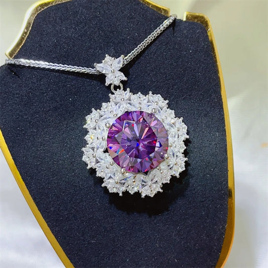 Collier en argent sterling 925 avec moissanite 10 carats - Les secrets de Cath