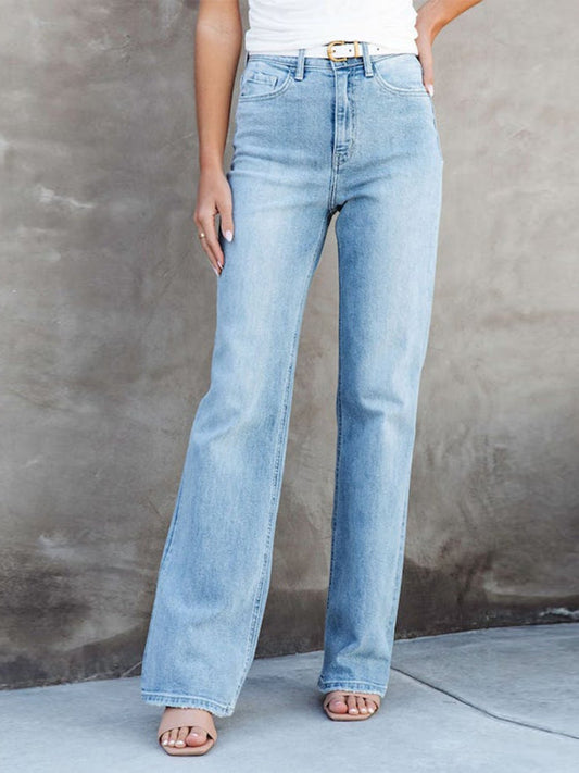 Washed Straight Leg Jeans - Les secrets de Cath
