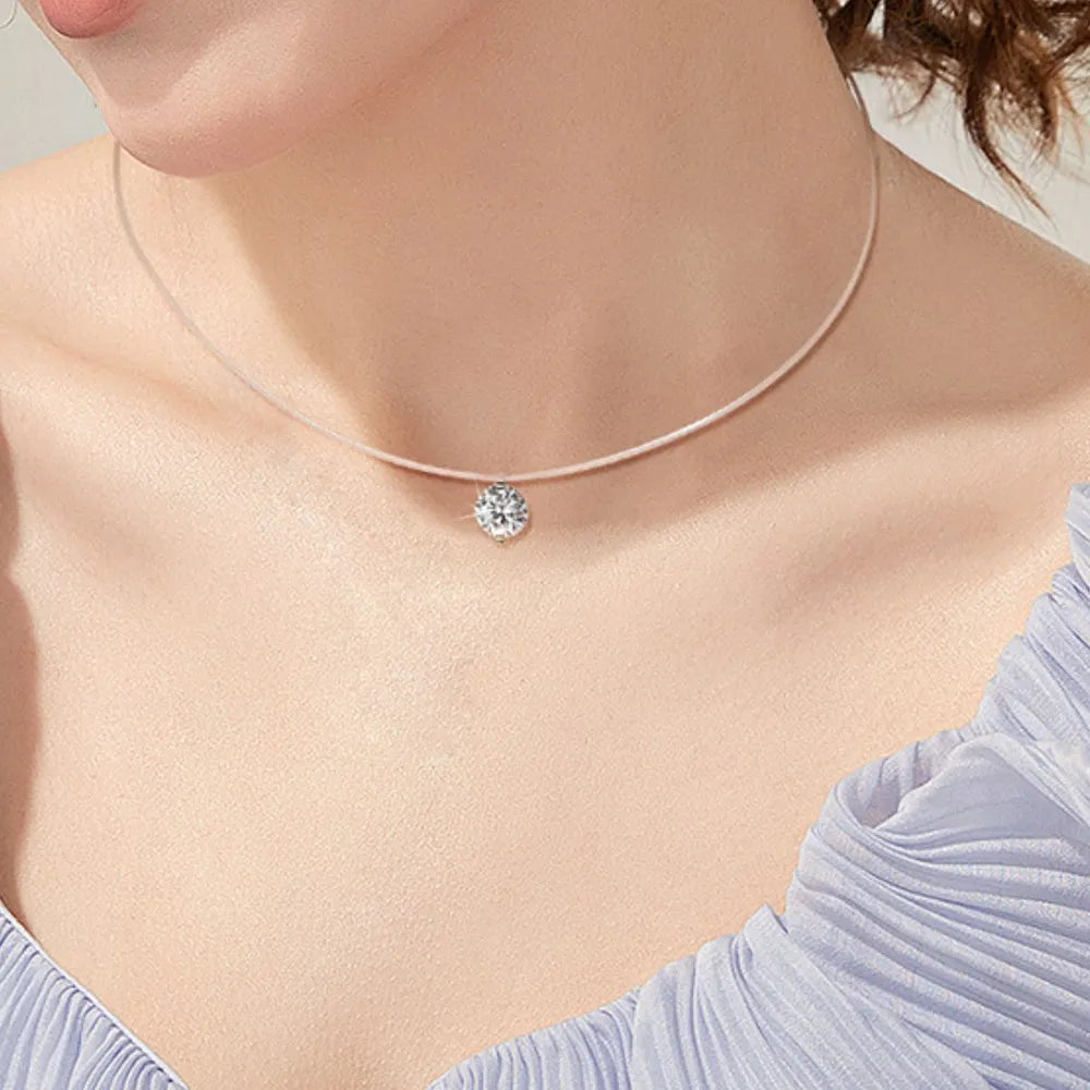 Collier en argent sterling 925 avec moissanite 1 carat - Les secrets de Cath