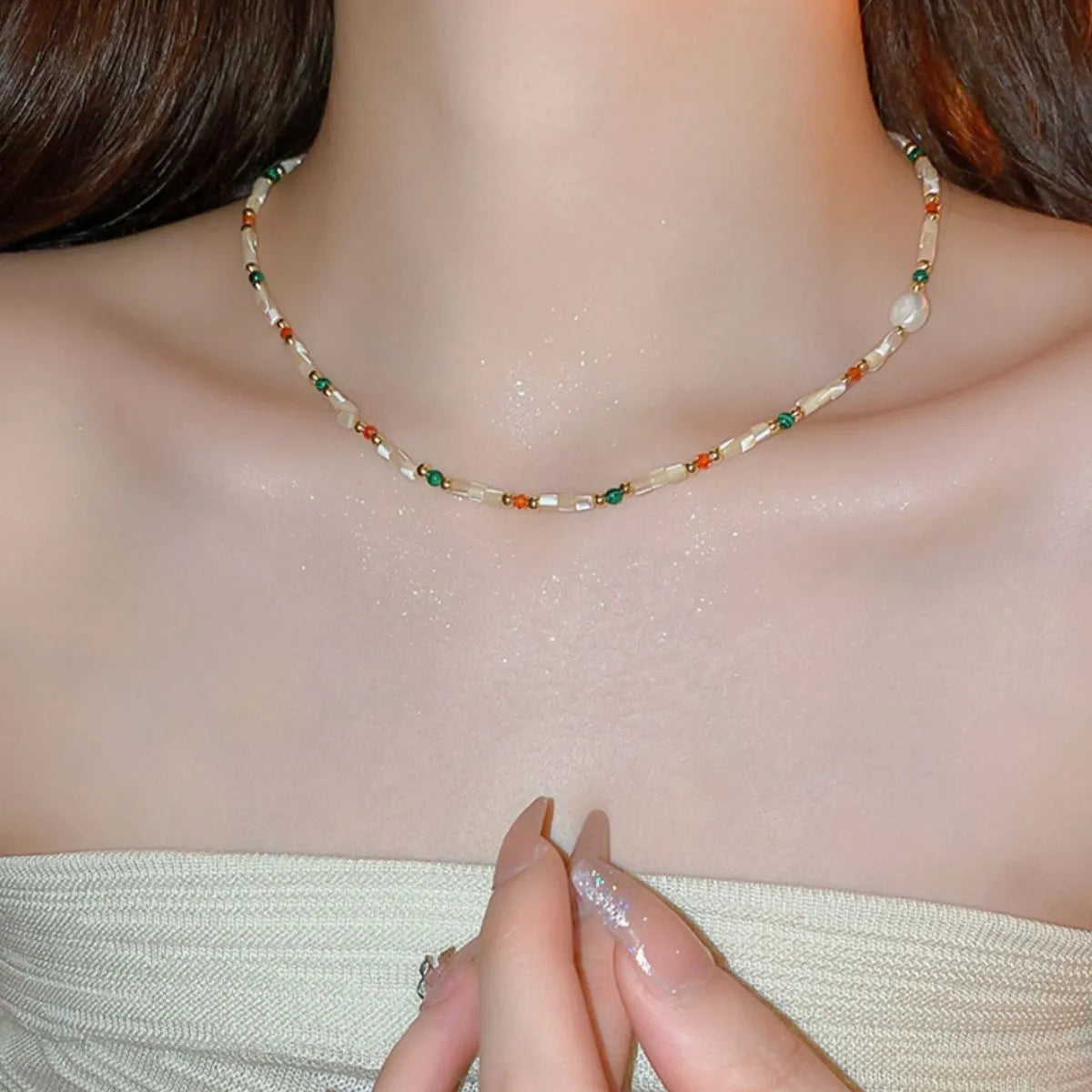 Collier de perles en alliage - Les secrets de Cath