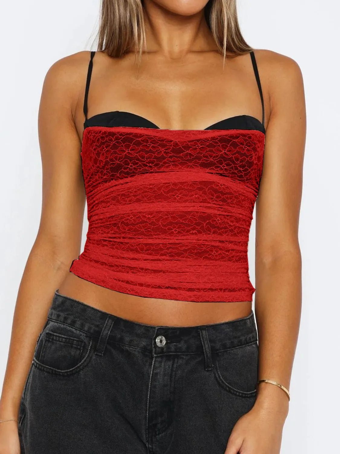 Camisole en dentelle à col en cœur - Les secrets de Cath