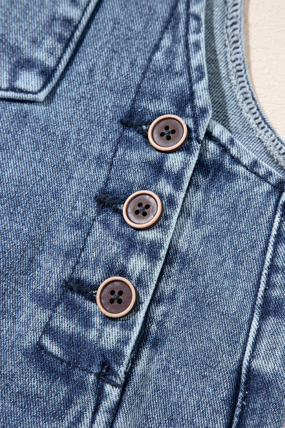 Distressed Bib Pocket Wide Leg Denim Overalls - Les secrets de Cath