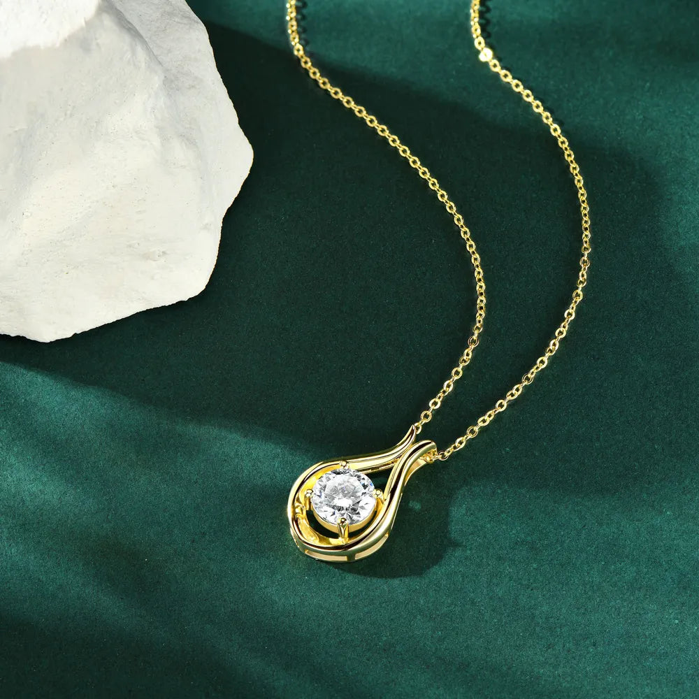 Collier pendentif en argent sterling 925 avec moissanite de 2 carats - Les secrets de Cath