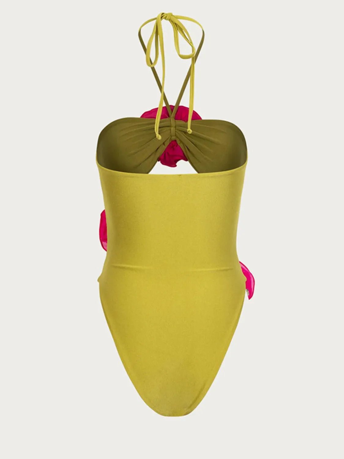 Maillot de bain une pièce à découpes florales et col licou - Les secrets de Cath