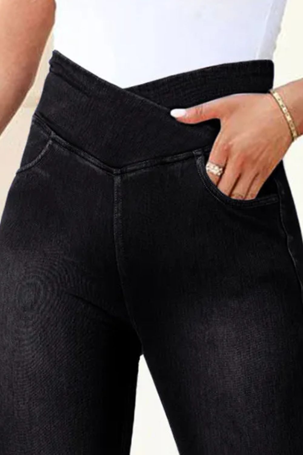 Jean taille haute avec poches - Les secrets de Cath