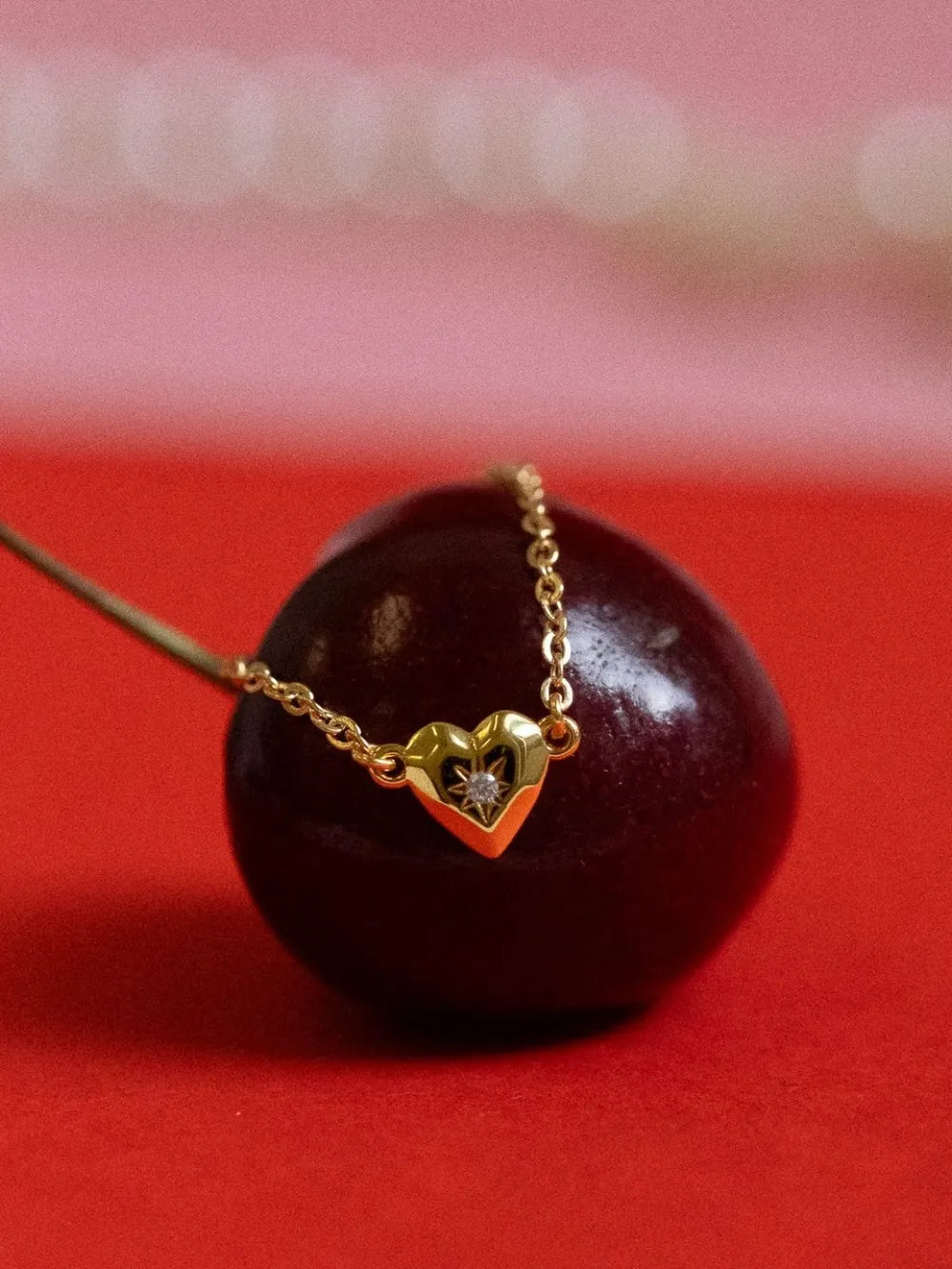 Collier avec pendentif en forme de cœur en zircon - Les secrets de Cath