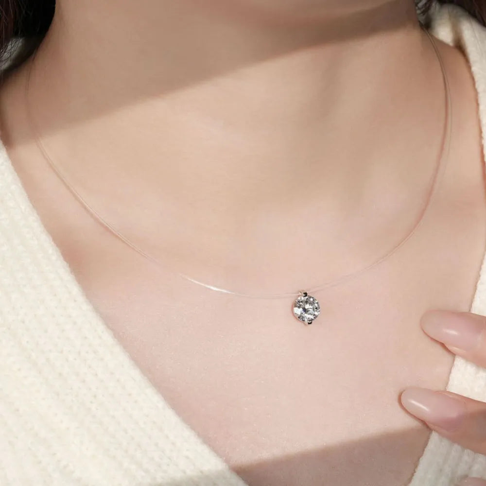 Collier en argent sterling 925 avec moissanite 1 carat - Les secrets de Cath