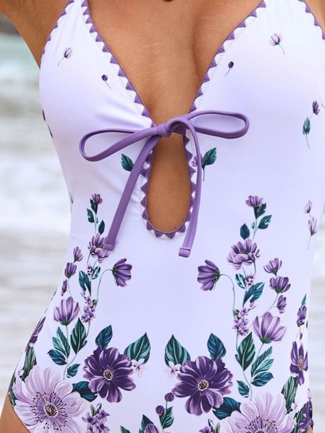 Maillot de bain une pièce imprimé à bretelles spaghetti et ensemble de plage cache-maillot - Les secrets de Cath