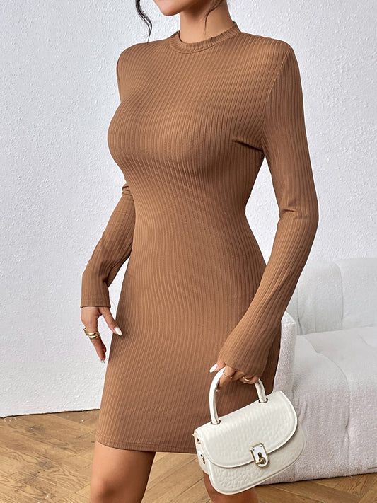 Mini-robe côtelée à manches longues Honey - Les secrets de Cath