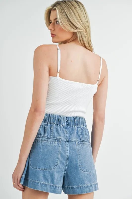 Camisole en tricot côtelé à bords festonnés MABLE - Les secrets de Cath