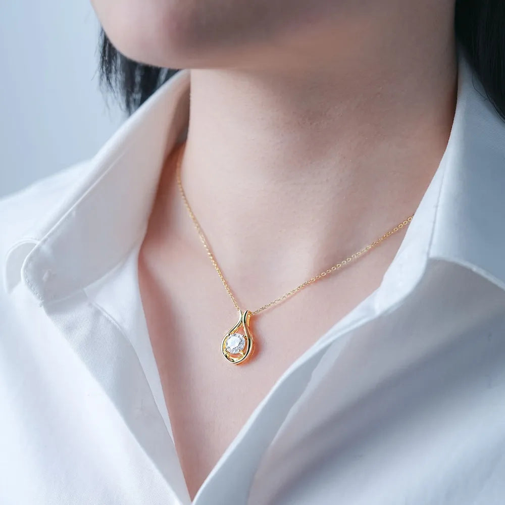 Collier pendentif en argent sterling 925 avec moissanite de 2 carats - Les secrets de Cath