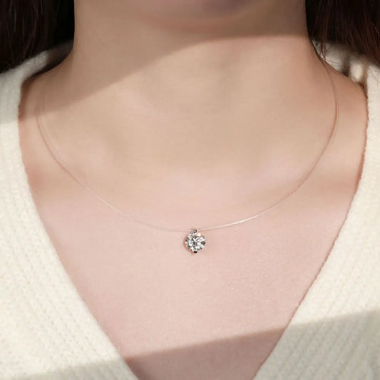 Collier en argent sterling 925 avec moissanite 1 carat - Les secrets de Cath
