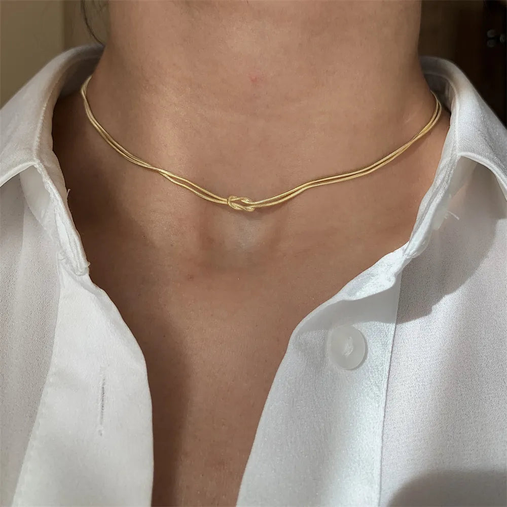 Collier noué en acier titane - Les secrets de Cath