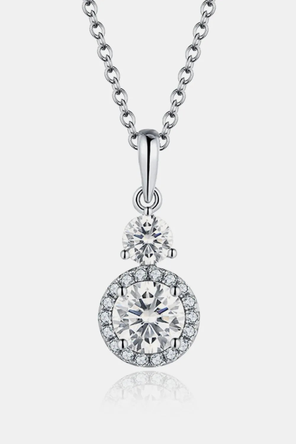 Collier pendentif en argent sterling 925 avec moissanite de 1 carat - Les secrets de Cath