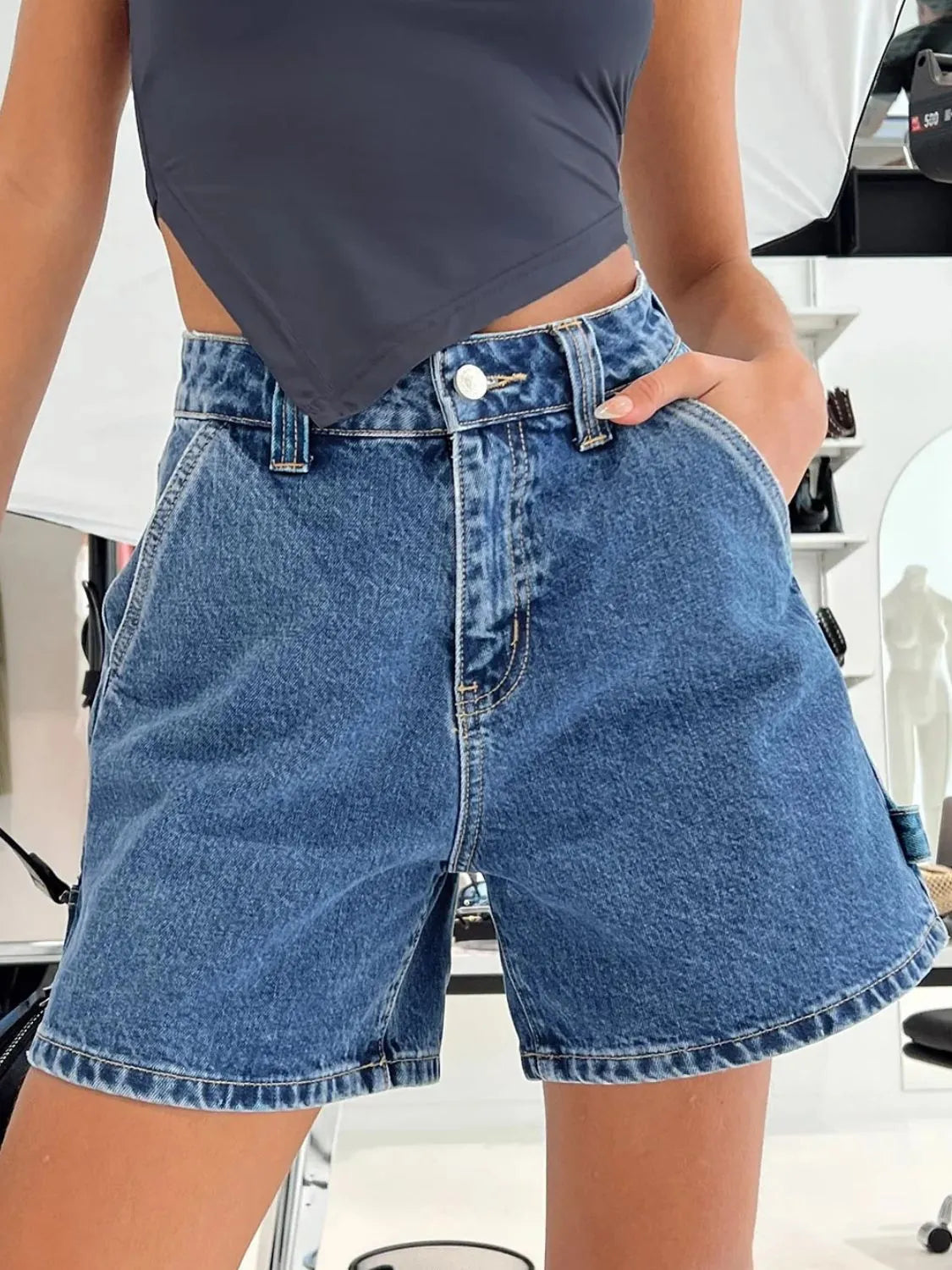 High Waist Denim Shorts - Les secrets de Cath