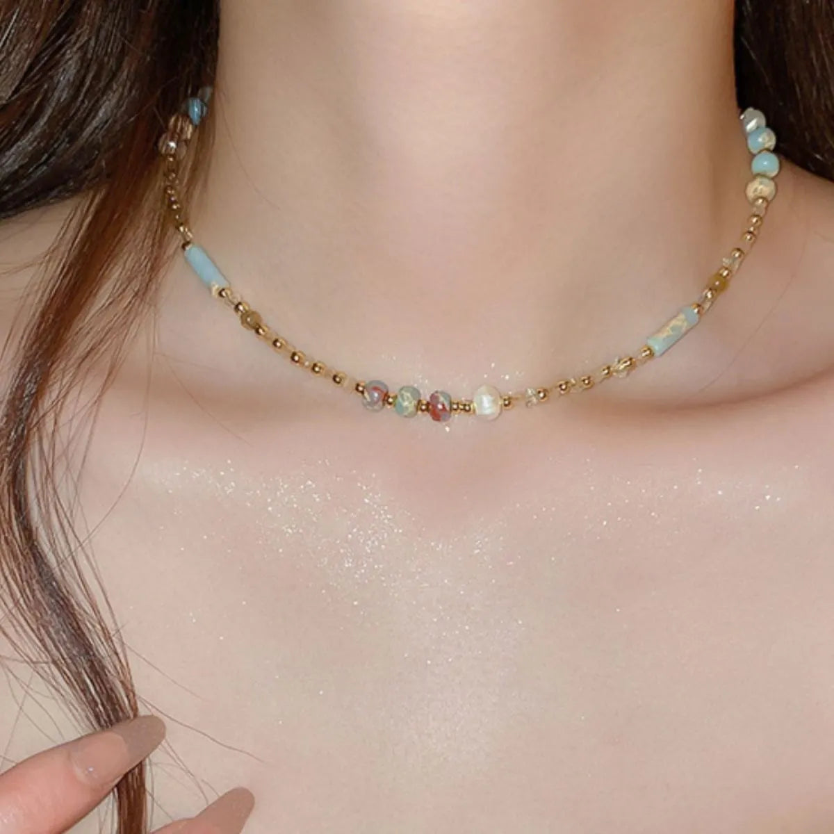 Collier de perles en alliage - Les secrets de Cath