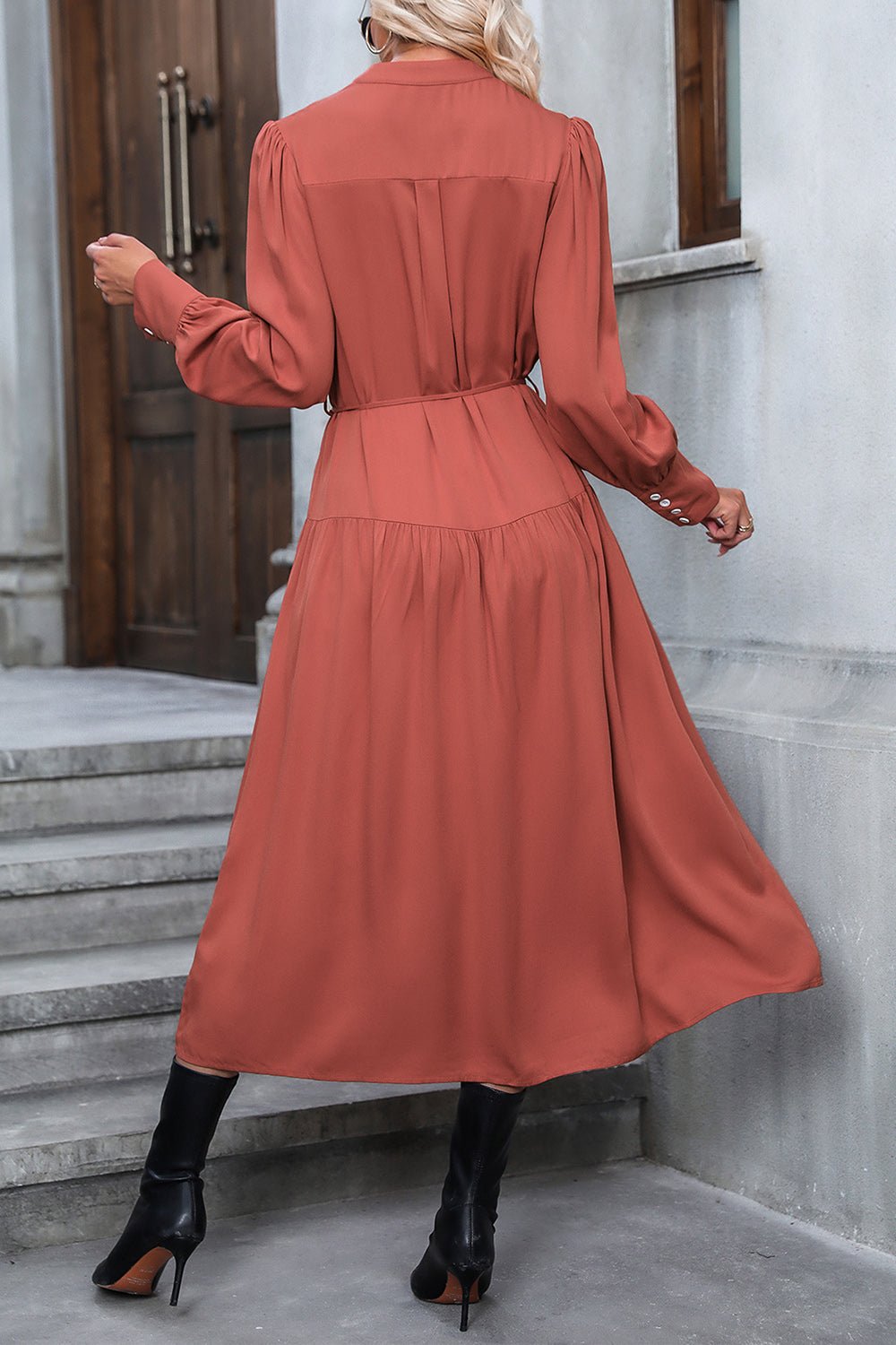 Robe boutonnée à col cranté Perfee - Les secrets de Cath
