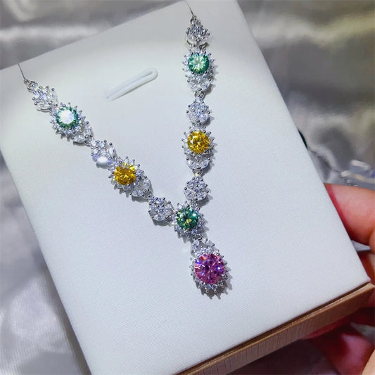 Collier en argent sterling 925 avec moissanite de 3,5 carats - Les secrets de Cath