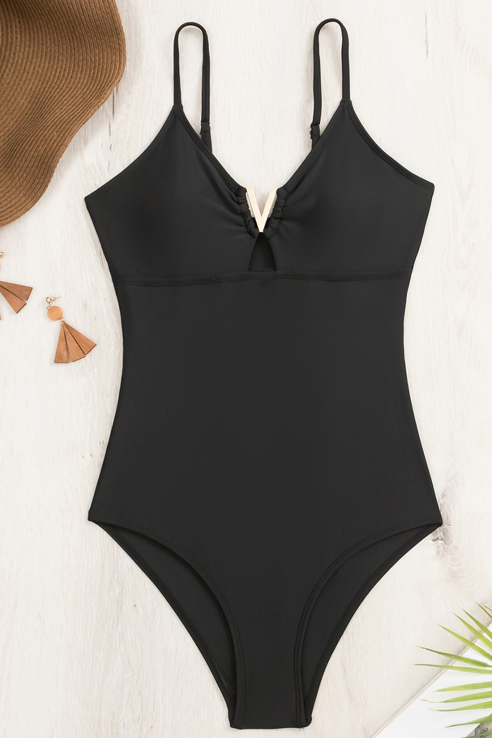 Maillot de bain une pièce à bretelles spaghetti découpées - Les secrets de Cath