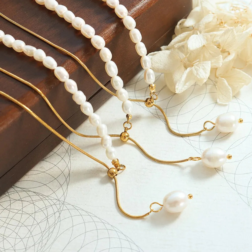 Collier de perles plaqué or 18 carats - Les secrets de Cath