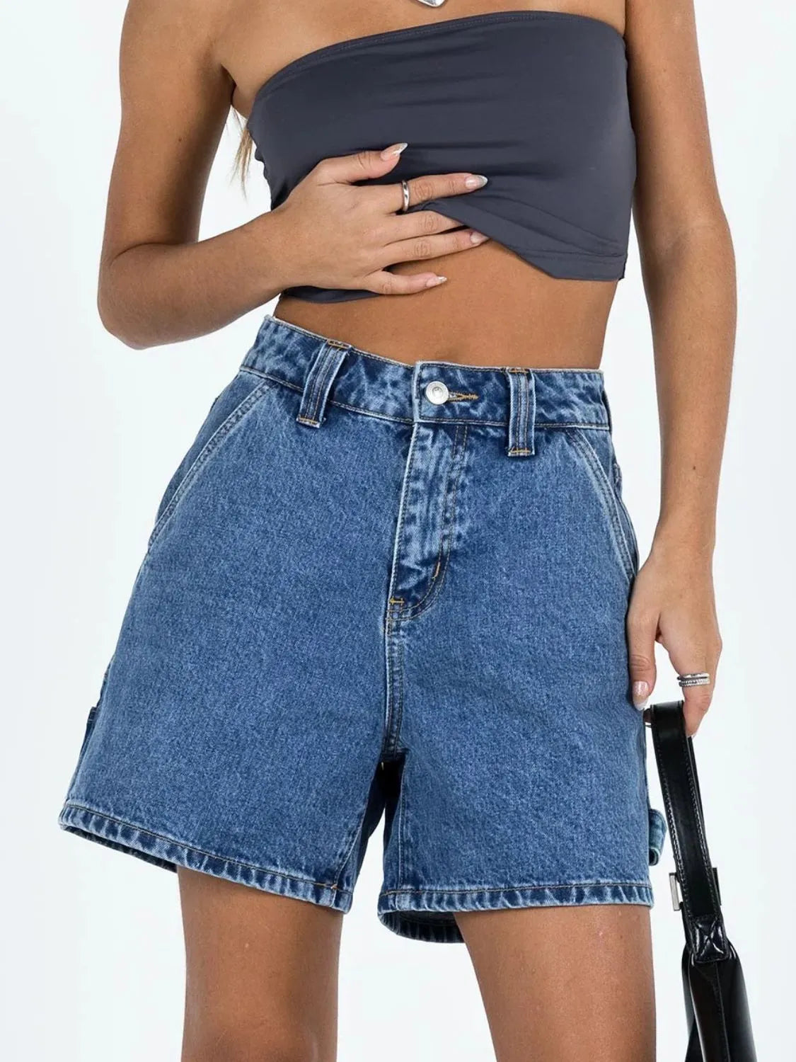 High Waist Denim Shorts - Les secrets de Cath